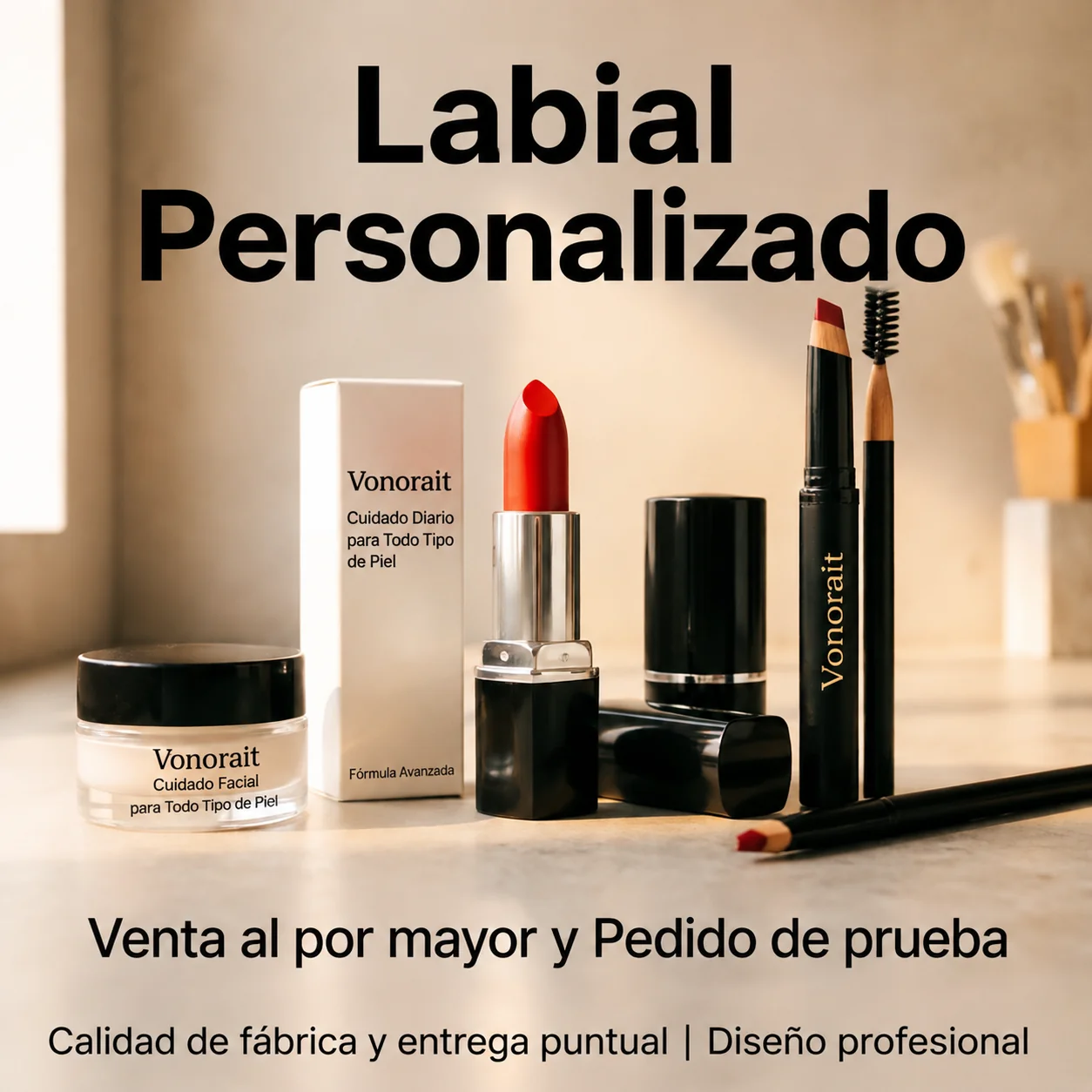 Líneas de productos BeautyChroma — sombras, brillos de labios, lápices labiales, rubores y más
