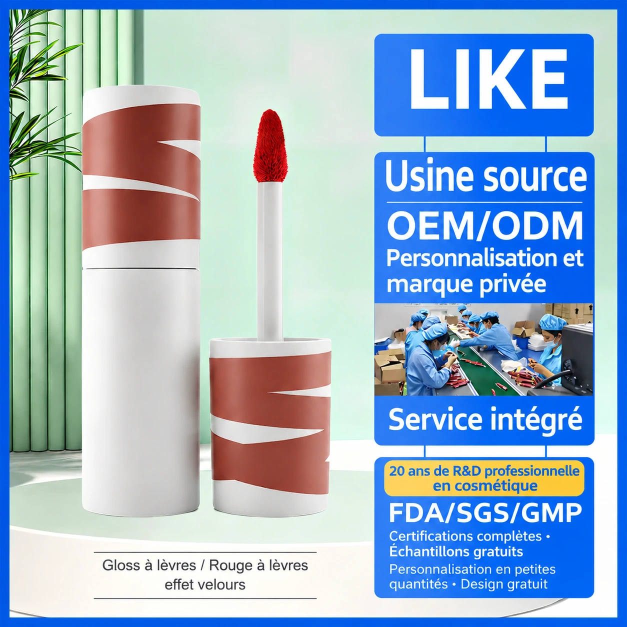 Custom Matte Lip Glaze, Lip Mud & Lipstick OEM/ODM — Transfer-resistant matte lip color with a soft-focus finish and brightening shades.