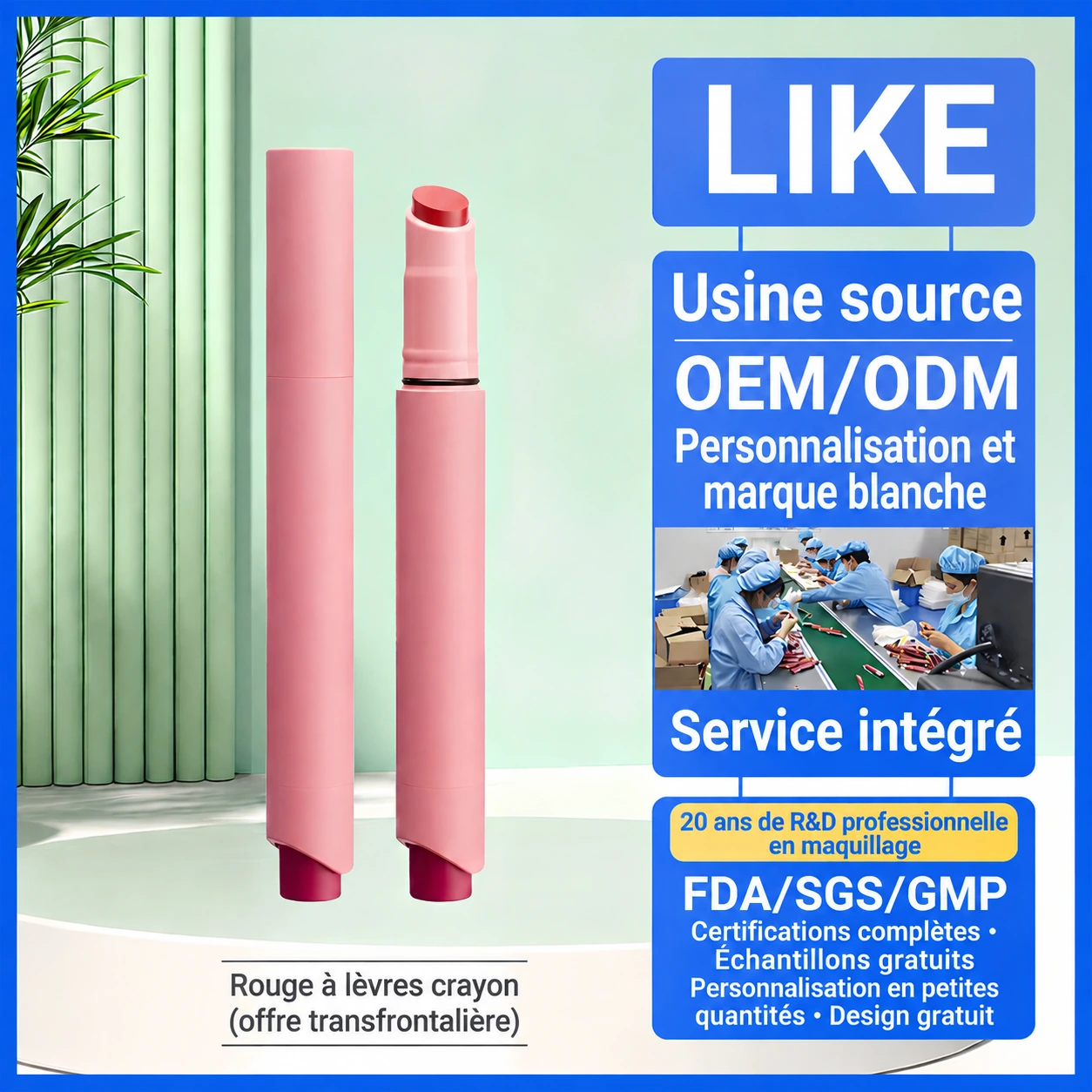 Rouge à lèvres en marque blanche OEM/ODM — Fourniture de rouges à lèvres par usine directe pour les programmes de beauté en marque privée et personnalisés.