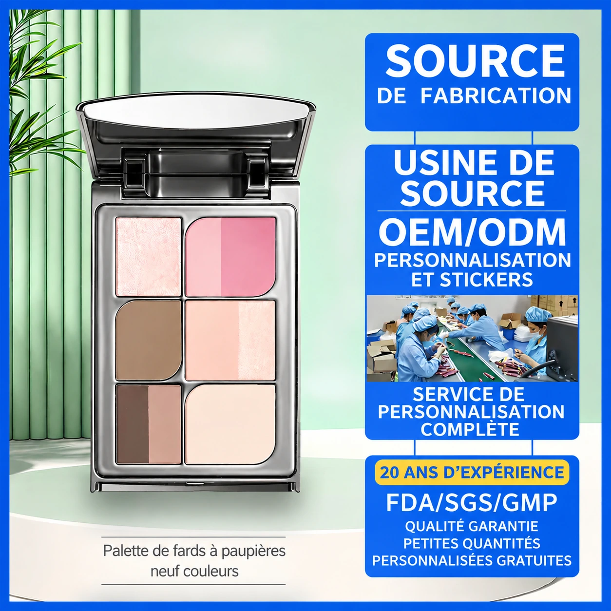 Custom Eyeshadow Palette OEM/ODM – Pro Makeup Artist Grade — Shimmer & Matte Finishes, Private Label Manufacturing from the Source Factory